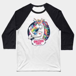 Unicorn Power - Magic Rainbow Cartoon Fantasy Baseball T-Shirt